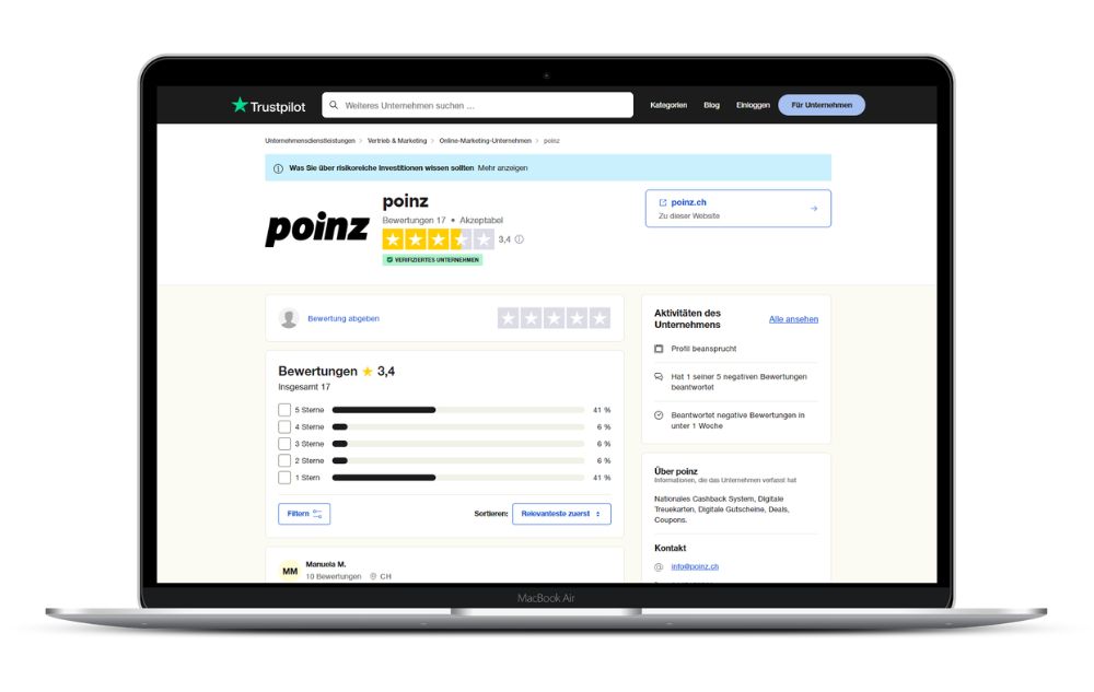 Poinz Bewertungen trustpilot